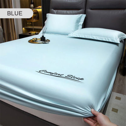 Summer Ice Cooling Silky Bed Fitted Sheet Pillow Cover