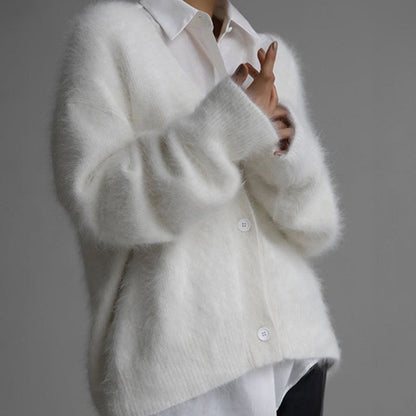 Women's Cozy Fuzzy Knit Cardigan