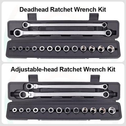 Limited-Time Deal: 15pcs Adjustable Ratchet Wrench Kit！！