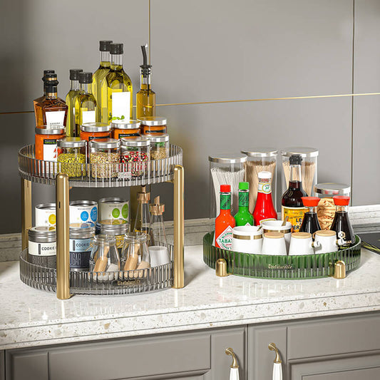 Luxury double-layer rotating storage rack