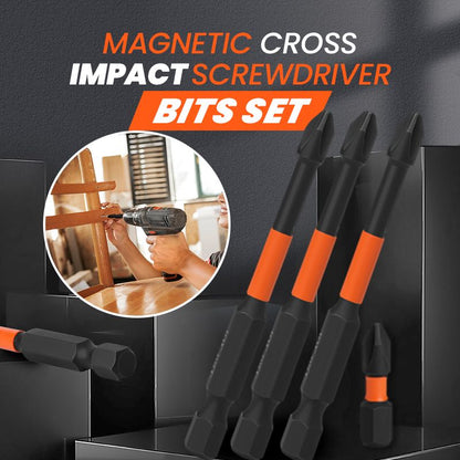 Pousbo® Magnetic Cross Impact Screwdriver Bits Set