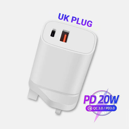 20W Fast Charger Dual-port Power Adapter