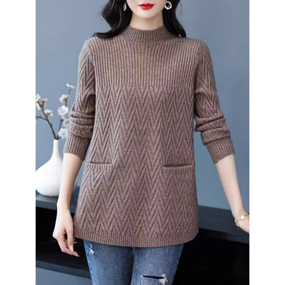 🎊 Christmas pre-sale -50% discount 🎊 - Women's Mid-Length Half Turtleneck Sweater