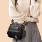 Classic Multifunctional Compartments Adjustable Wide Shoulder Strap PU Leather Crossbody Bag